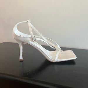 Bottega Veneta-inspired white high heel sandals